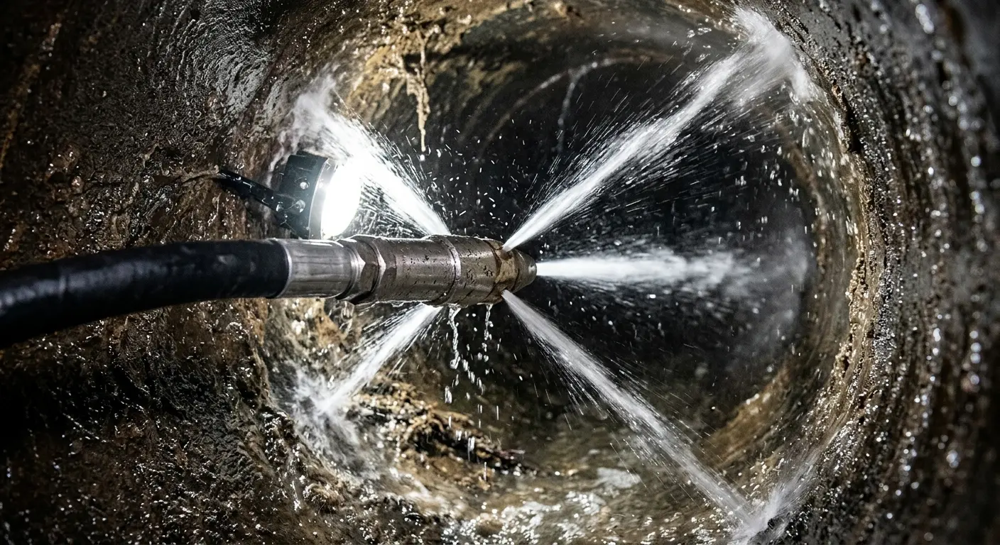 High-pressure hydro jetting nozzle cleaning sewer pipe for Sewer Cleanout in Angola